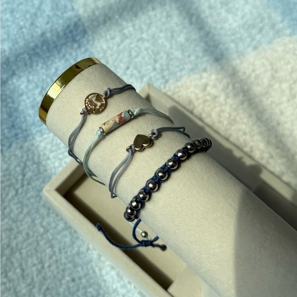 Set of Four Blue String Charm Bracelets - Picture 12 of 13